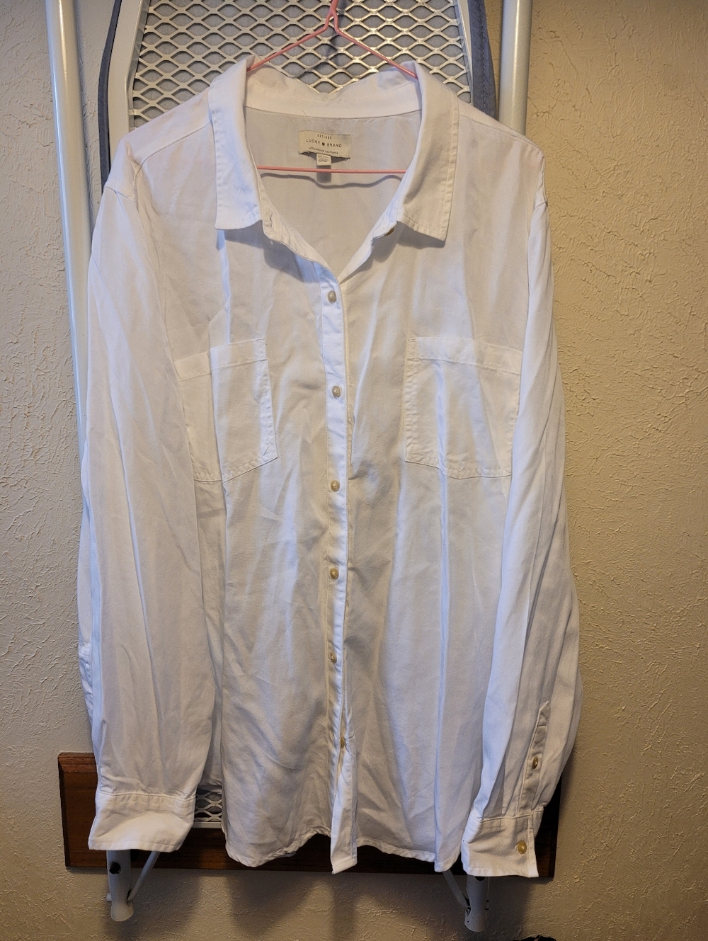 Lucky Brand White Long Sleeve Button-Down Shirt